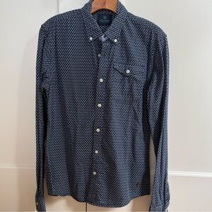Scotch & Soda Classic Navy Button-Down Shirt with beautiful floral pattern